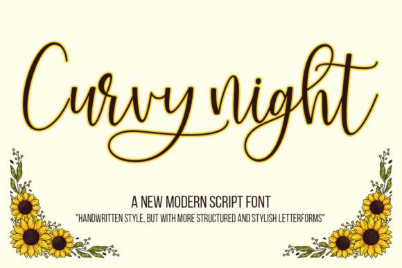 Curvy Night Script: Elevating Modern Design with Elegant Calligraphy